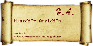 Huszár Adrián névjegykártya
