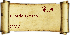 Huszár Adrián névjegykártya